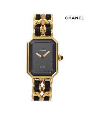 Chanel Premiere L Size H0001 Vintage Watch Black Gold
